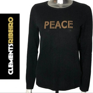 Clements Ribeiro POP Cashmere Blend Peace Sweater Black  Size Medium